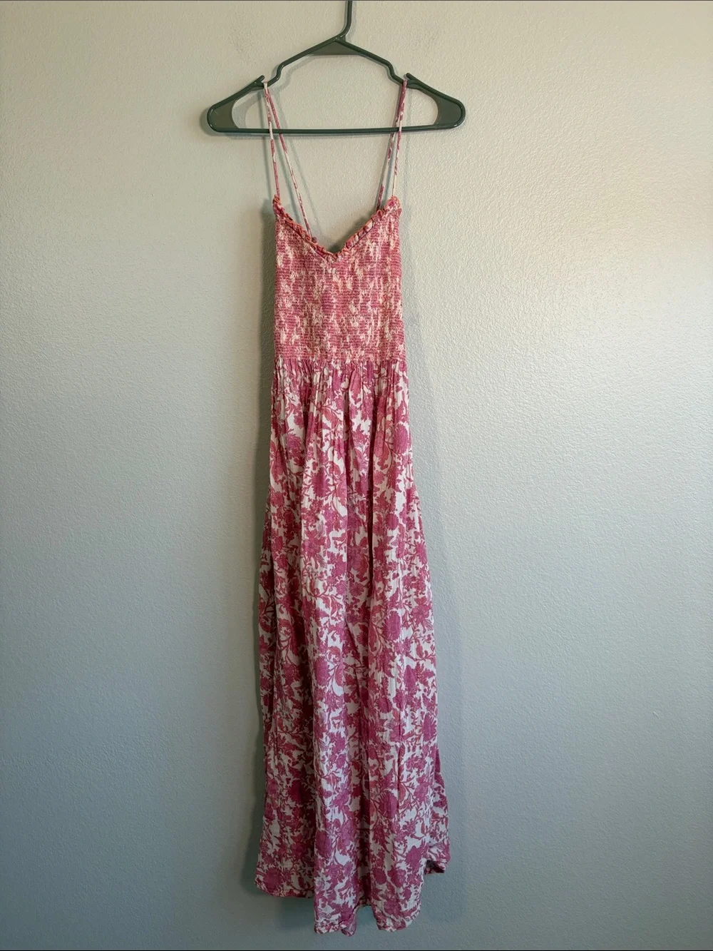 Free People Sweet Nothings Midi / Maxi Dress in Pink Floral - L